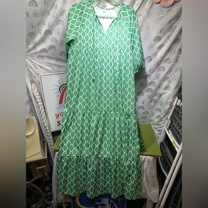Green Patterned Women's Dress